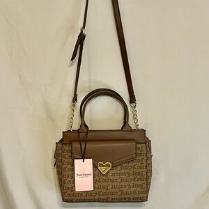 Juicy Couture Brown‎ Chestnut Chino and Tan Modern Chic Satchel Handbag